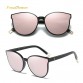 2018 Fashion Women Colour Luxury Flat Top Cat Eye Sunglasses Elegant oculos de sol men Twin Beam oversized Sun glasses  UV400 