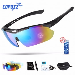 Copozz Polarized Cycling Glasses Outdoor MTB Mountain Goggles Eyewear Bicycle Sun Glasses Bike Sport Sunglasses Myopia 5 Lens