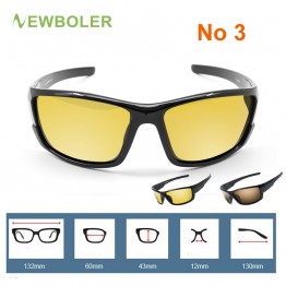 NEWBOLER Polarized Fishing Sunglasses Yellow Brown Lenses Night Version Men Glasses Outdoor Sport Driving Cycling Eyewear UV400