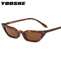 YOOSKE Cat Eye Sunglasses Small Size Modern Retro Designer Women Sun Glasses 