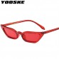 YOOSKE Cat Eye Sunglasses Small Size Modern Retro Designer Women Sun Glasses 